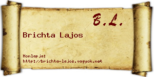 Brichta Lajos névjegykártya